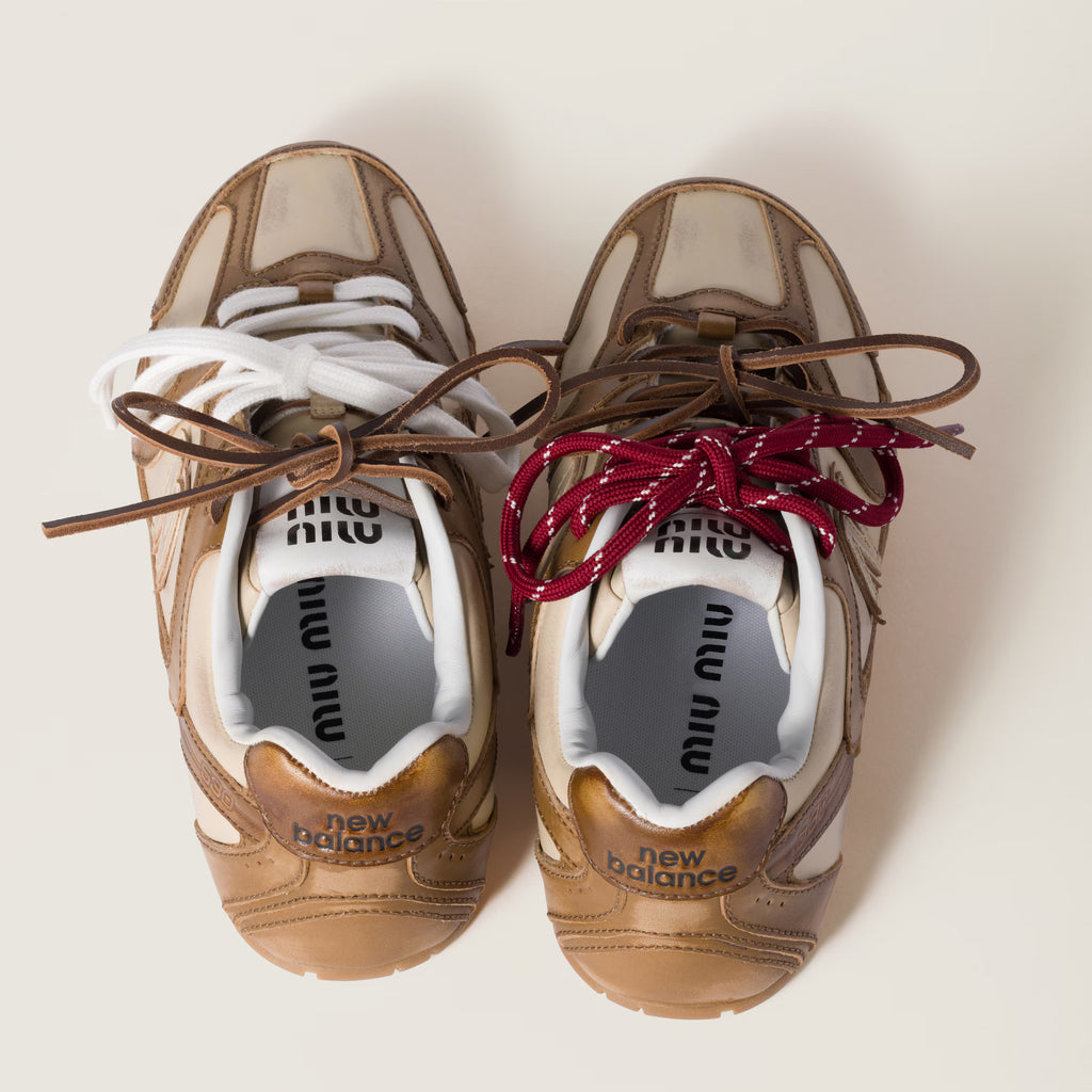 New Balance X Miu Miu 530 SL Deco Calf Leather Sneakers