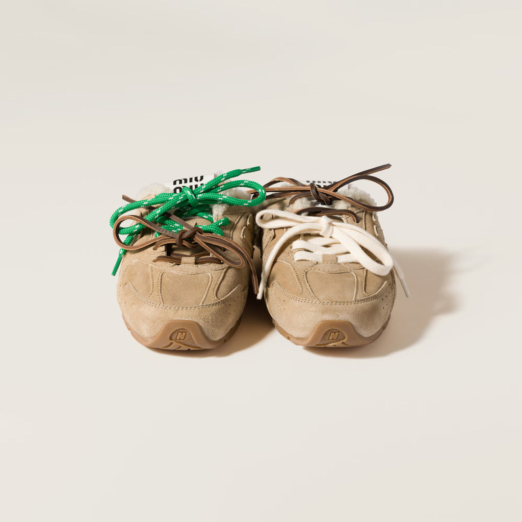 New Balance X Miu Miu 530 SL Bleached Suede Sneaker Mules