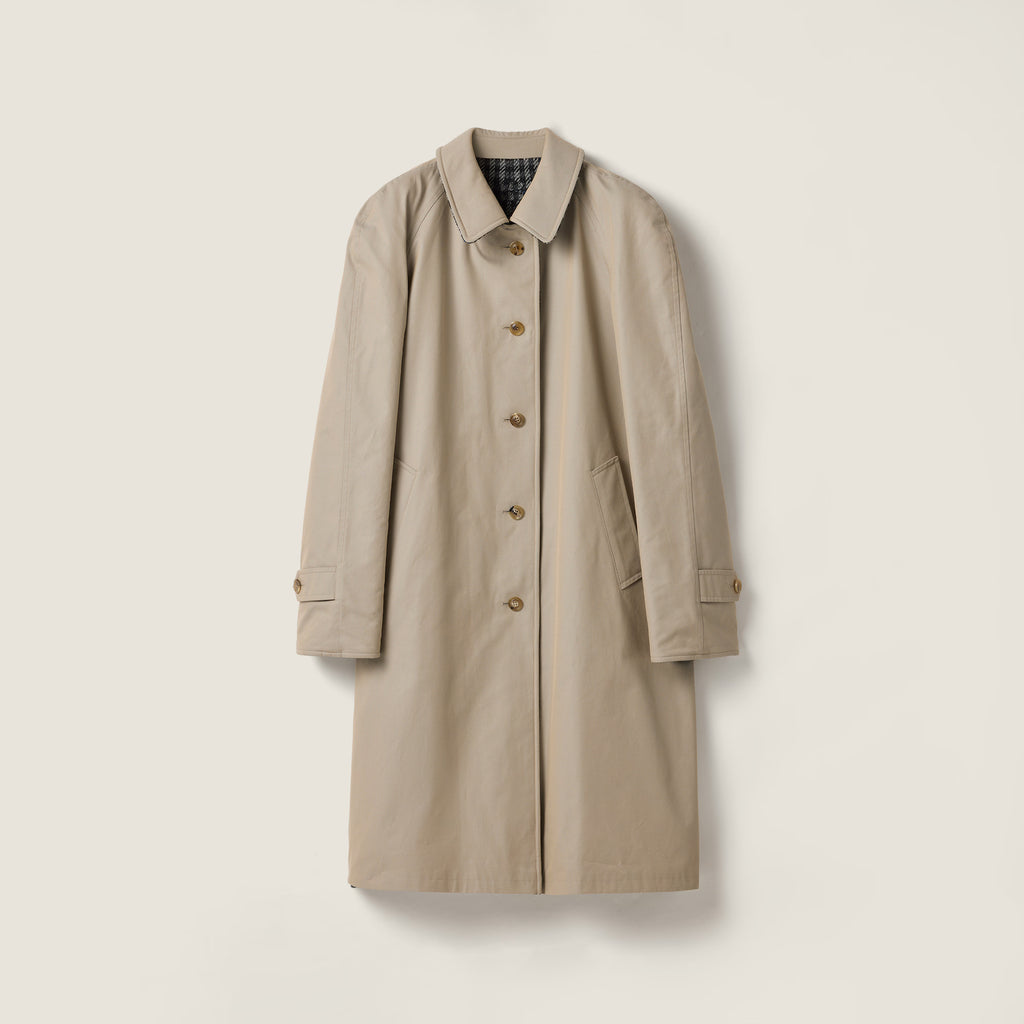 Miu Miu Reversible twill and check trench coat