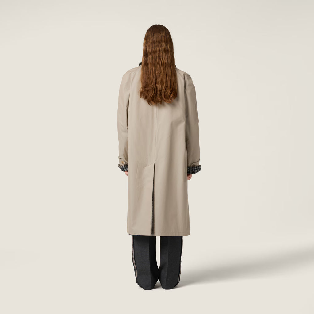 Miu Miu Reversible twill and check trench coat