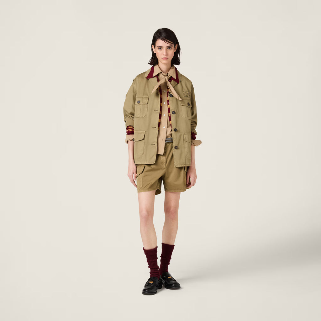 Miu Miu Garment-dyed cotton satin jacket