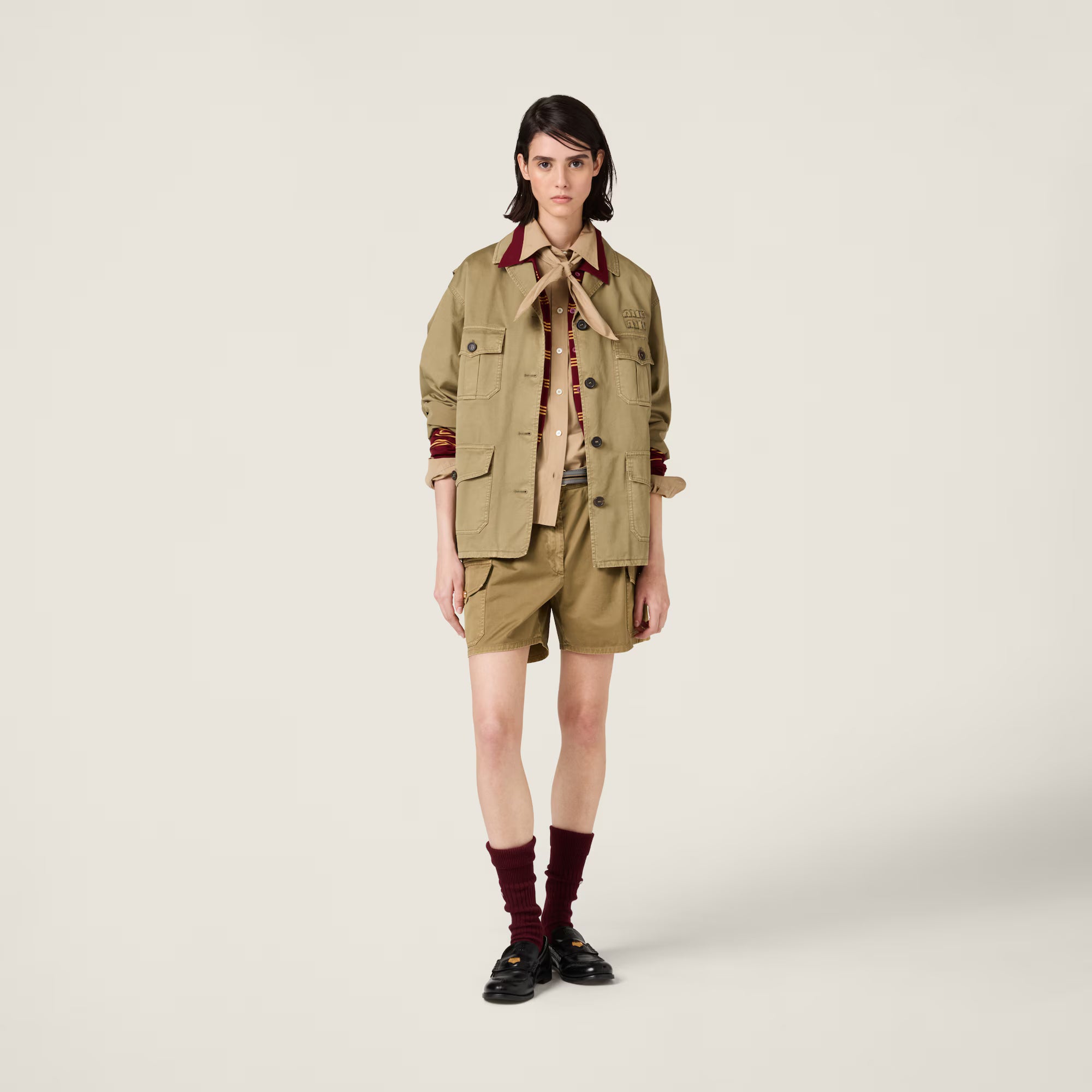 Miu Miu Garment-dyed cotton satin jacket