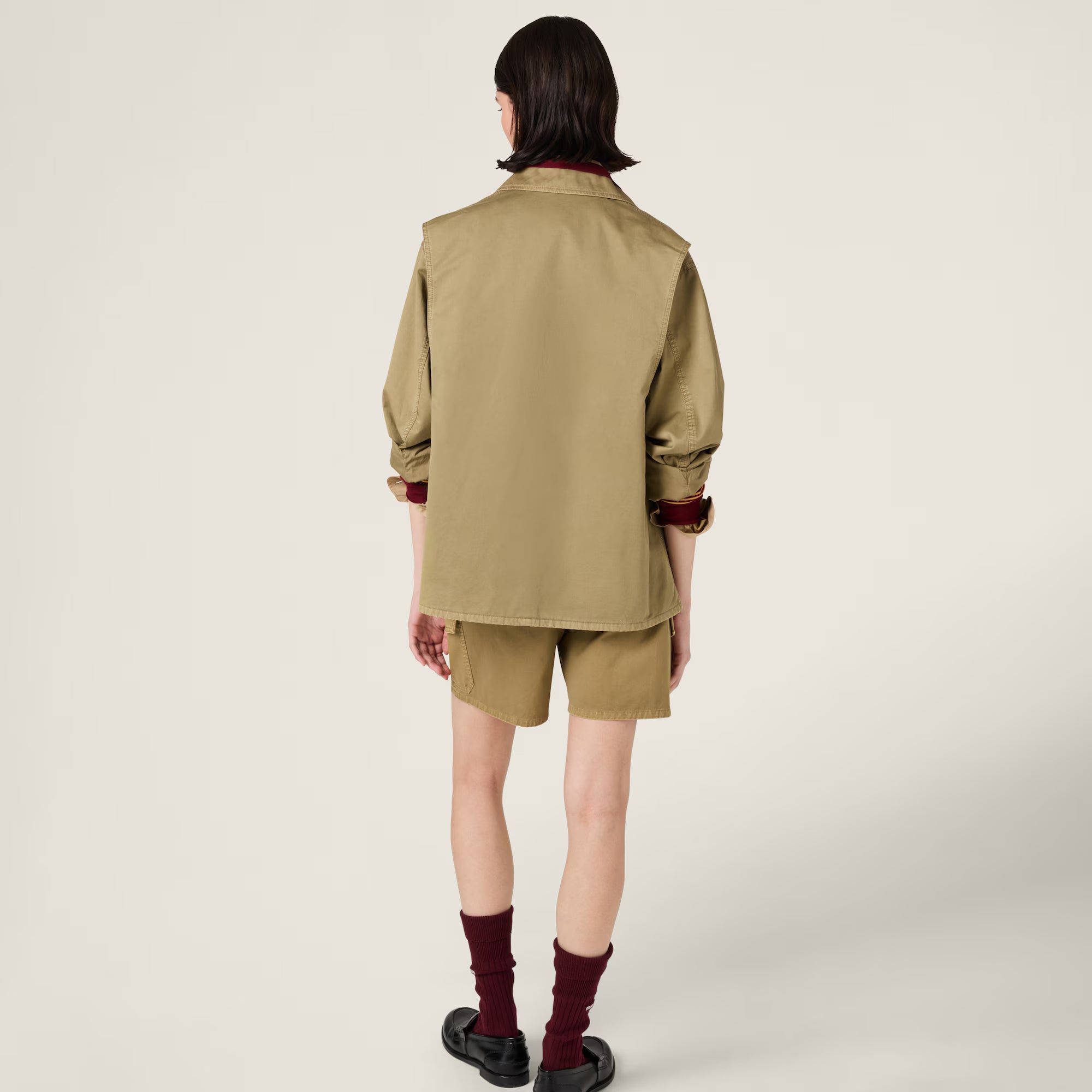 Miu Miu Garment-dyed cotton satin jacket