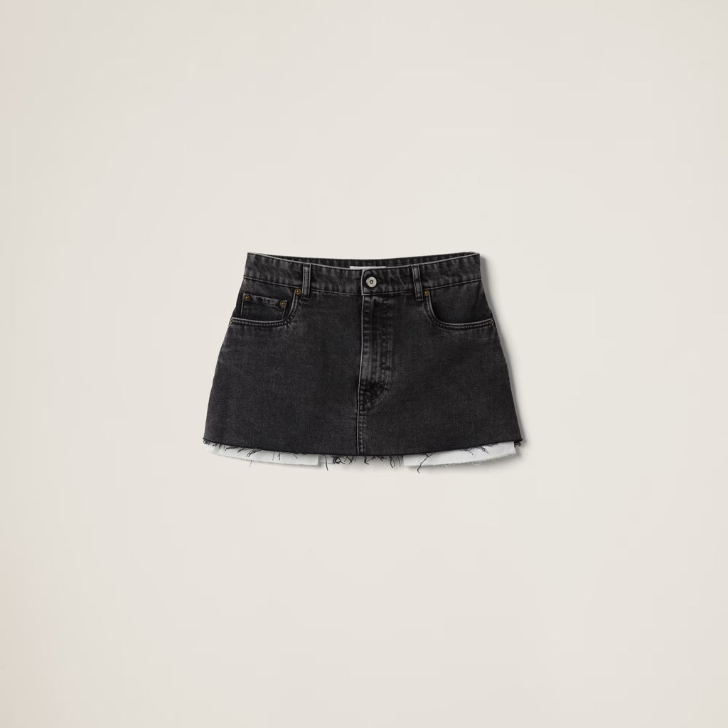 Miu Miu Black denim miniskirt