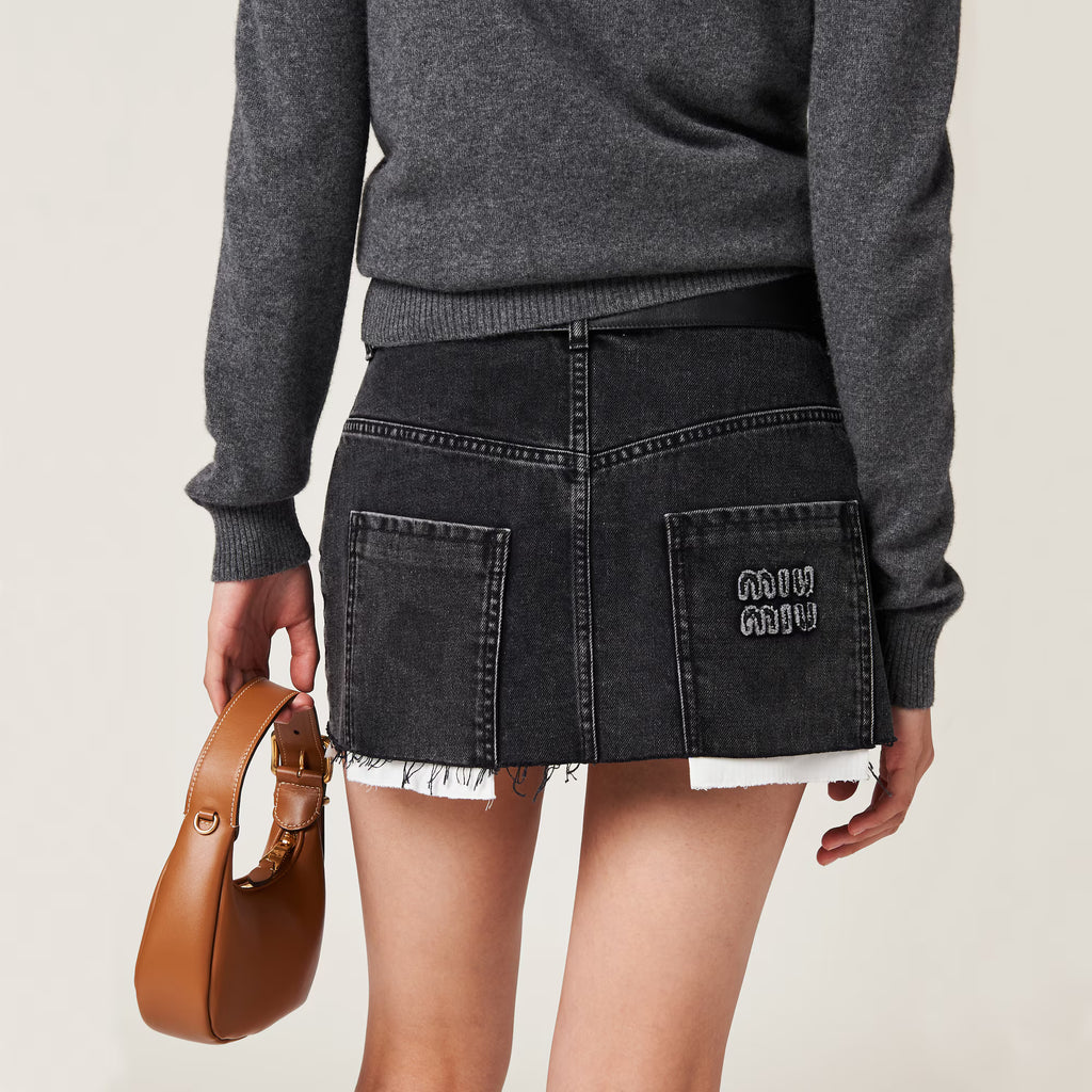 Miu Miu Black denim miniskirt