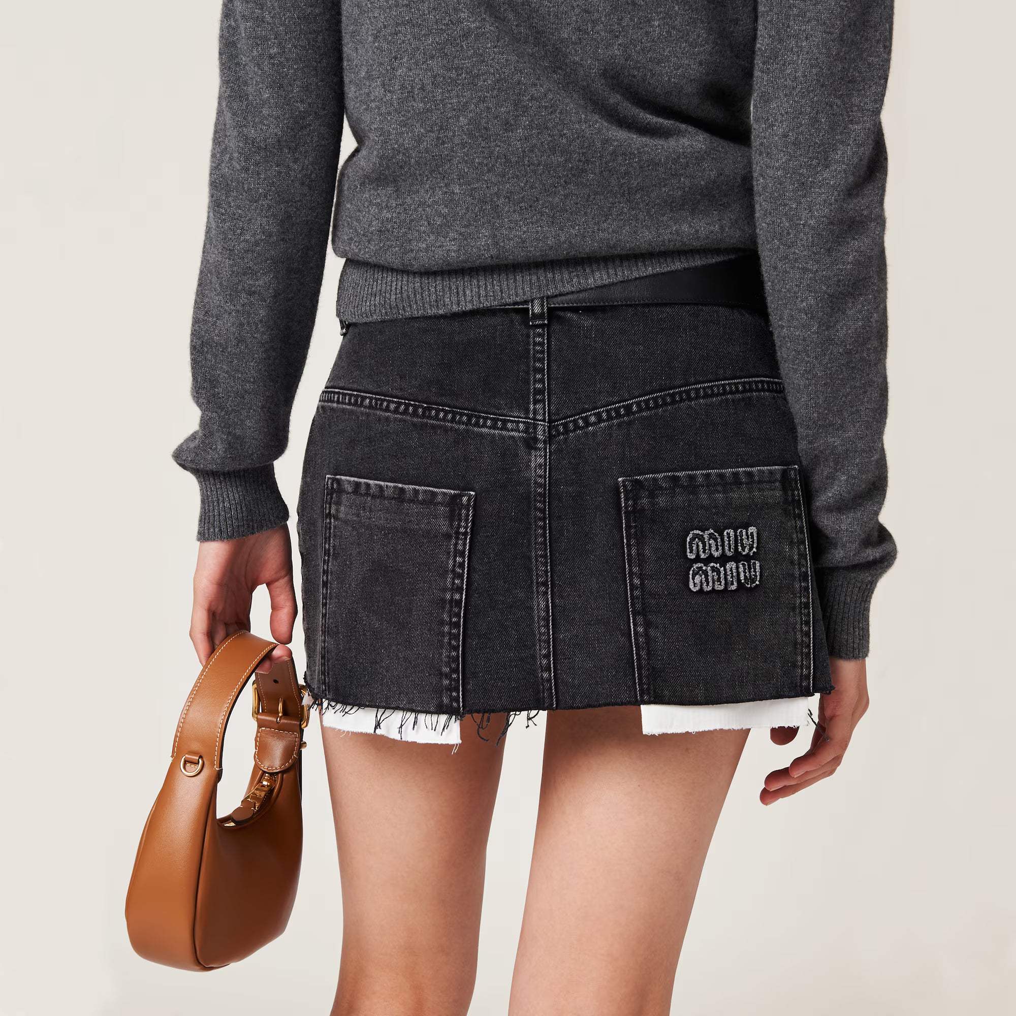 Miu Miu Black denim miniskirt