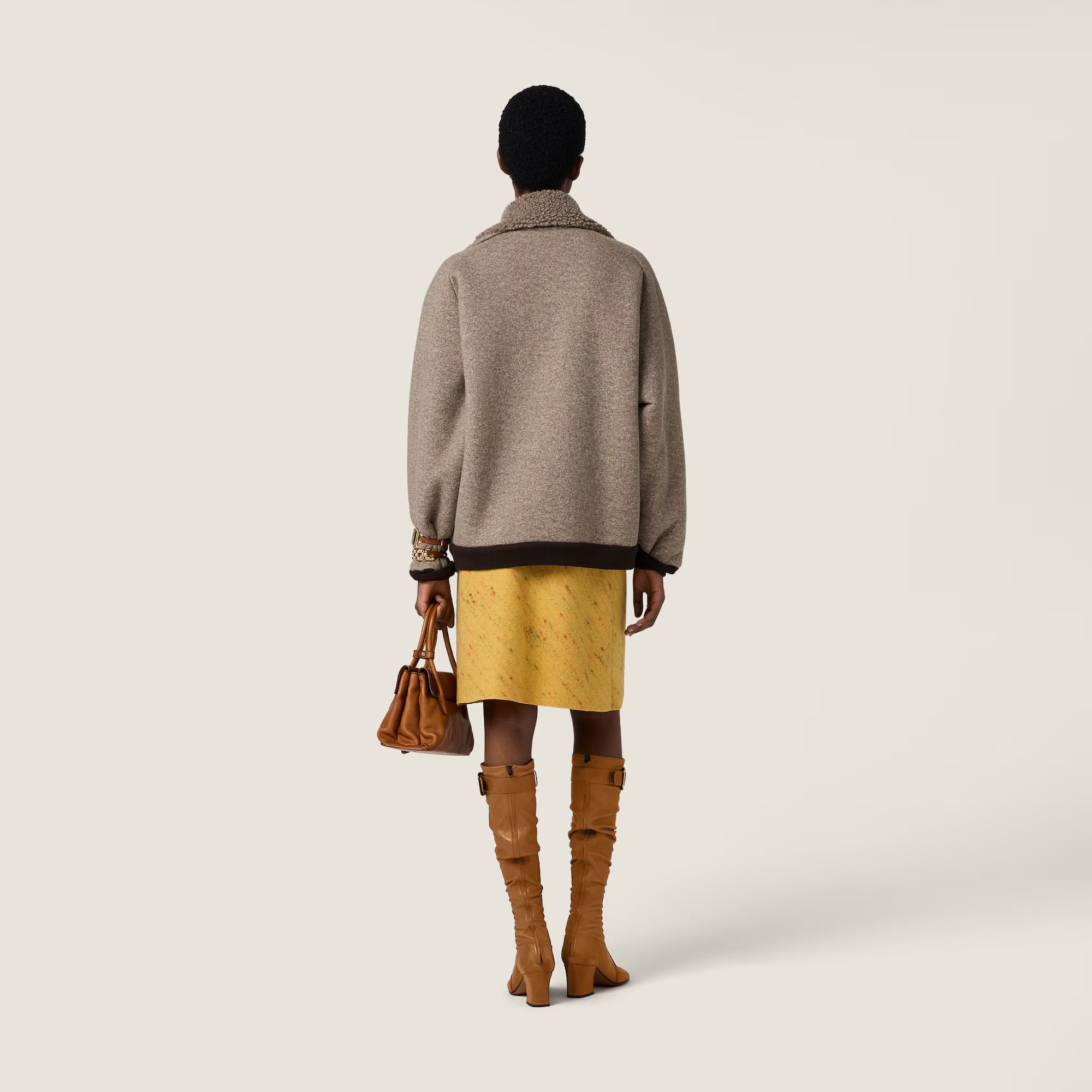 Miu Miu Cotton fleece zipper blouson jacket Cord