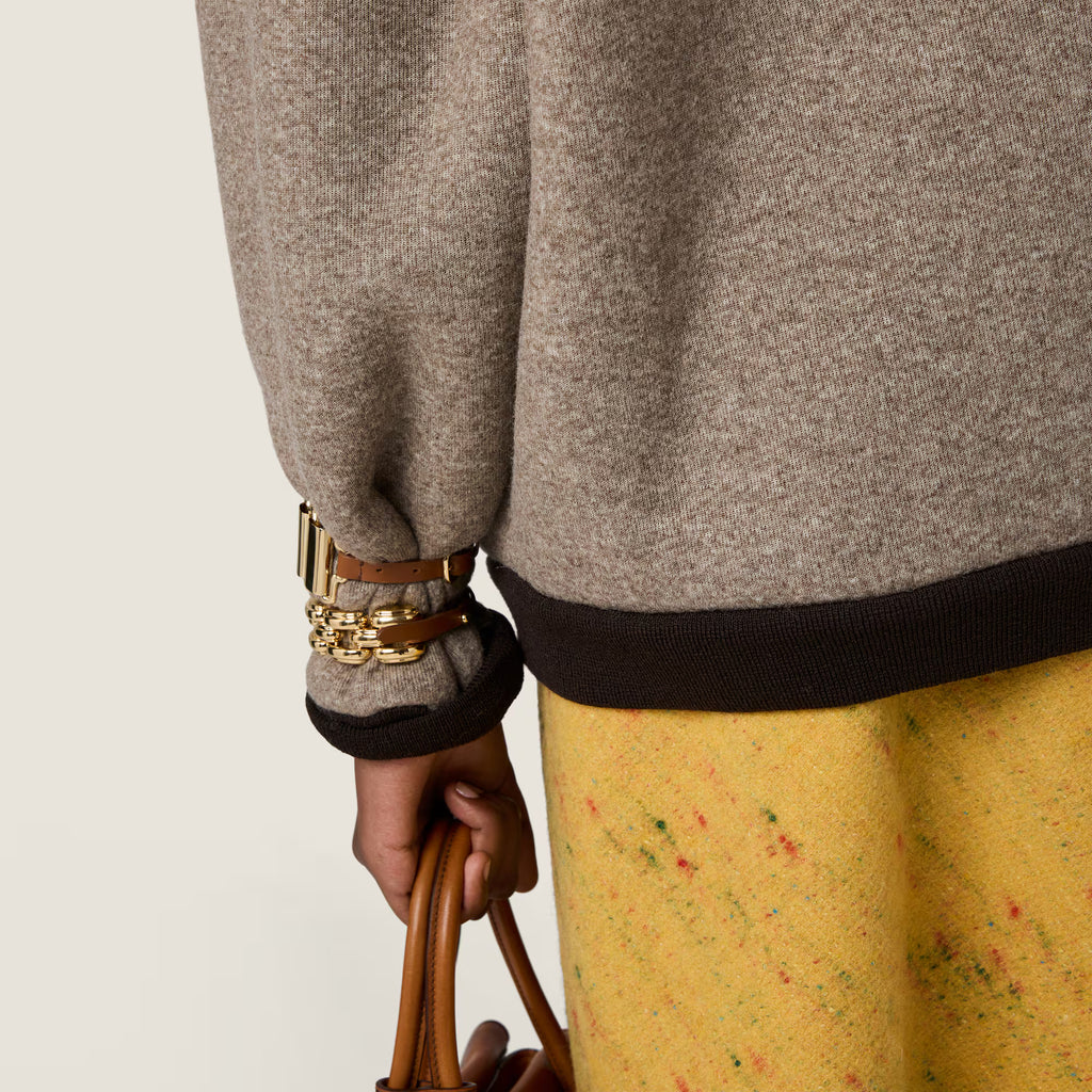 Miu Miu Cotton fleece zipper blouson jacket Cord