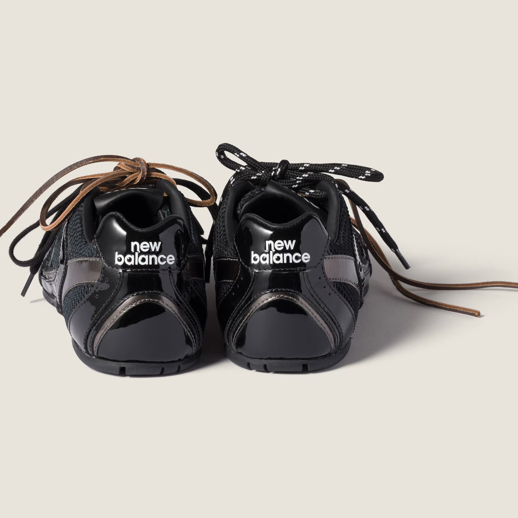 New Balance X Miu Miu 530 SL Patent Leather and Mesh Sneakers