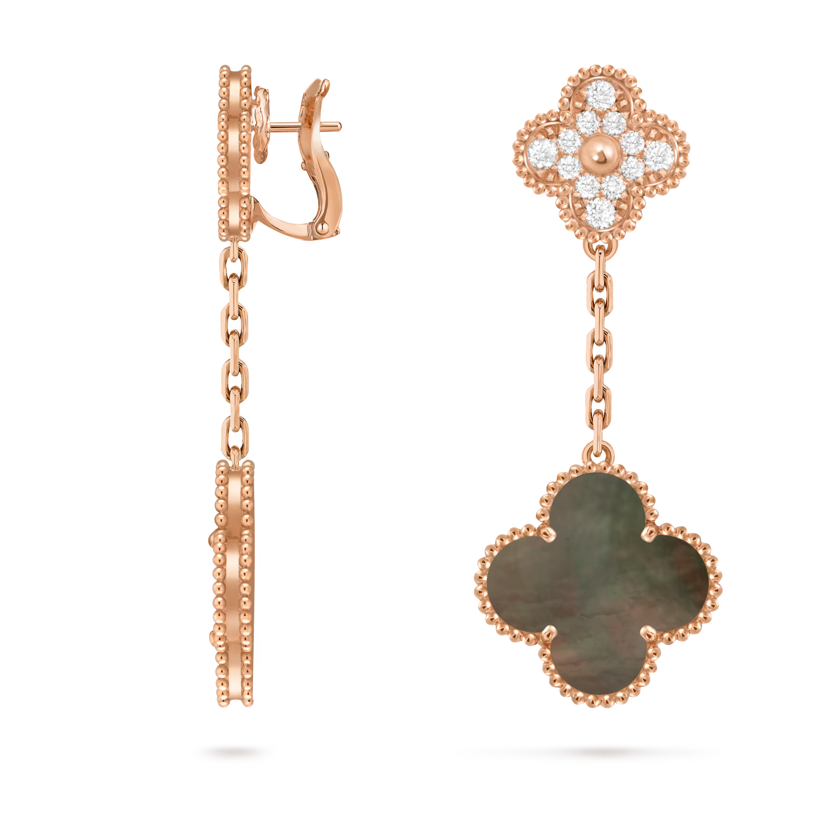 Van Cleef & Arpels Magic Alhambra Earrings 2 Motifs in Rose Gold