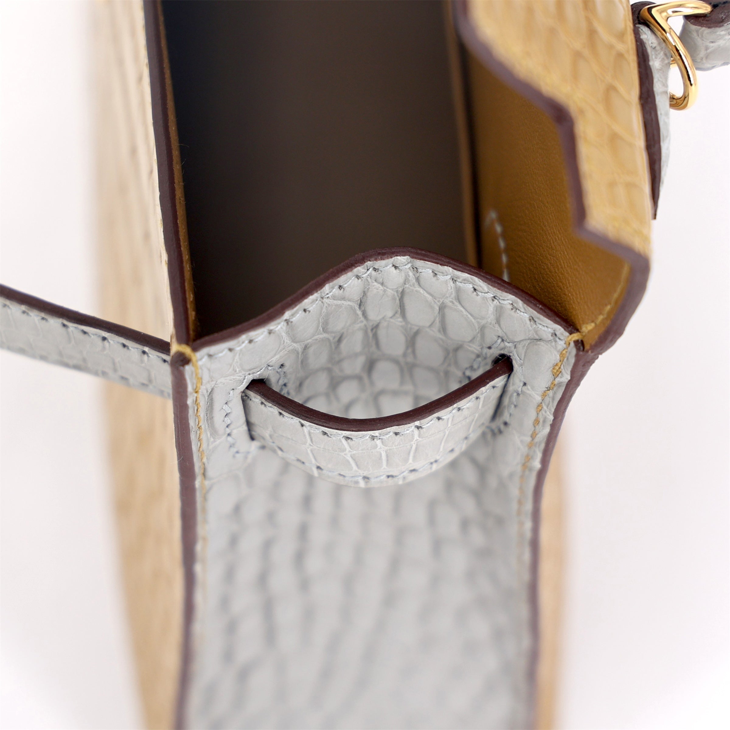 Hermès Min Kelly ll HSS Gris Perle Kraft Alligator GHW