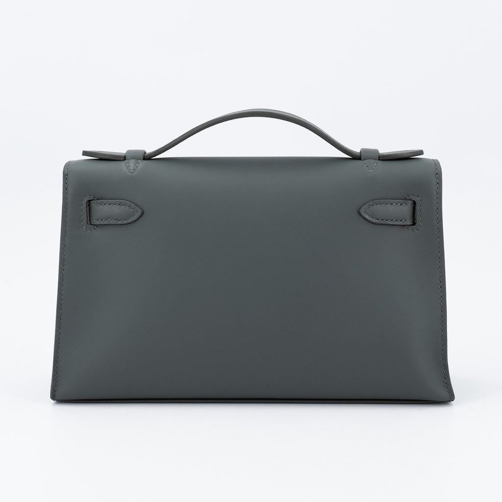 Hermès Kelly Pochette Swift Vert Mangrove PHW