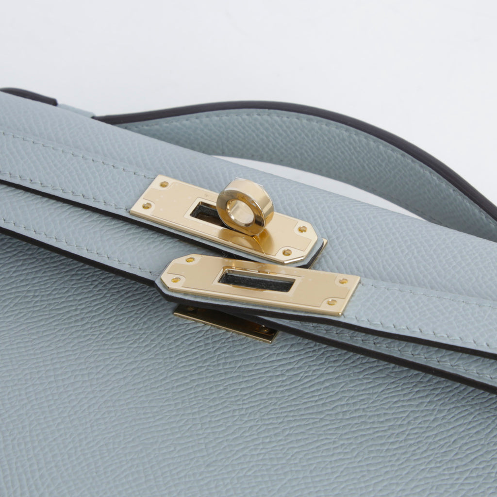 Hermès Kelly Cut Bleu Glacier Epsom PBHW