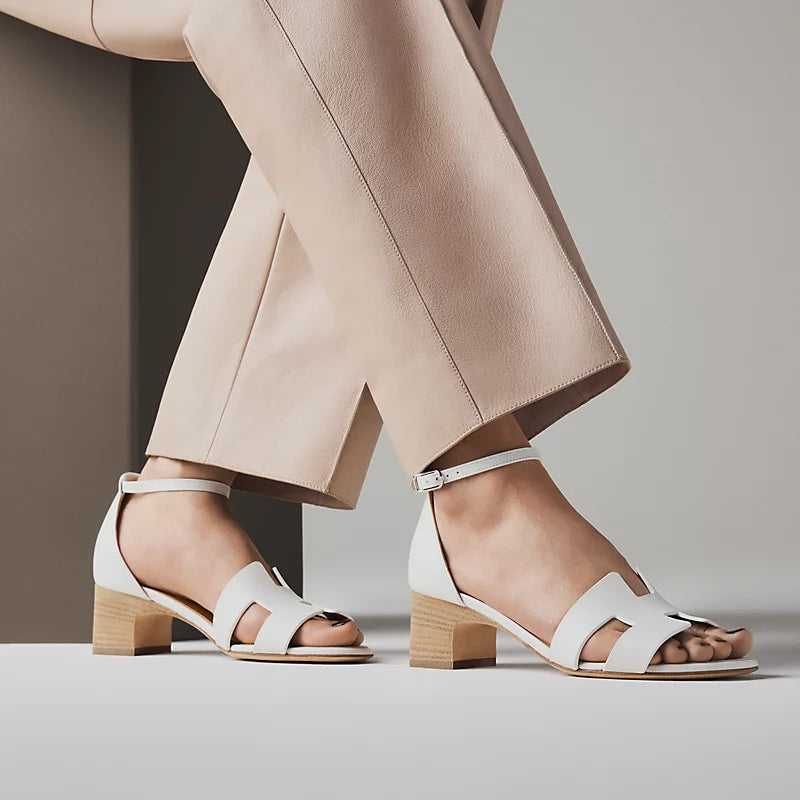Hermès Encens 50 Sandal in Calfskin - Blanc