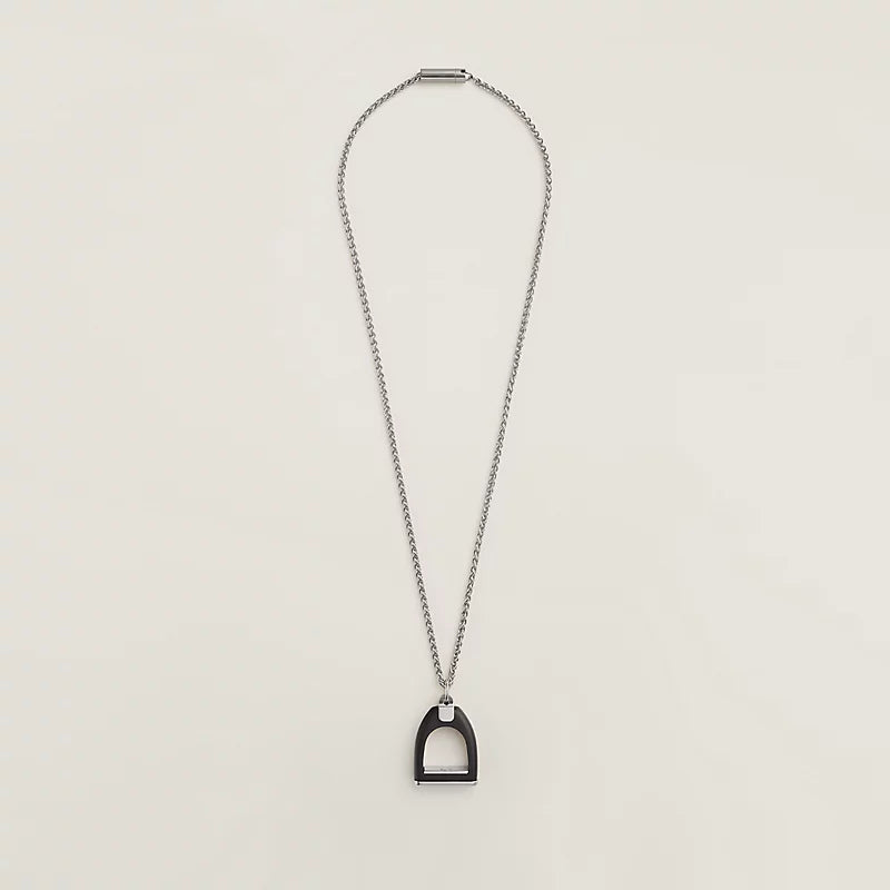 Hermès Etrier Vulcanium Necklace - Brun