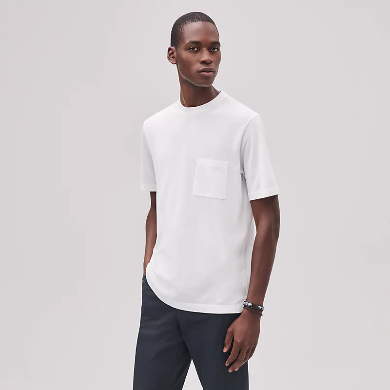 Hermès Mens "H" embroidered T-shirt Blanc