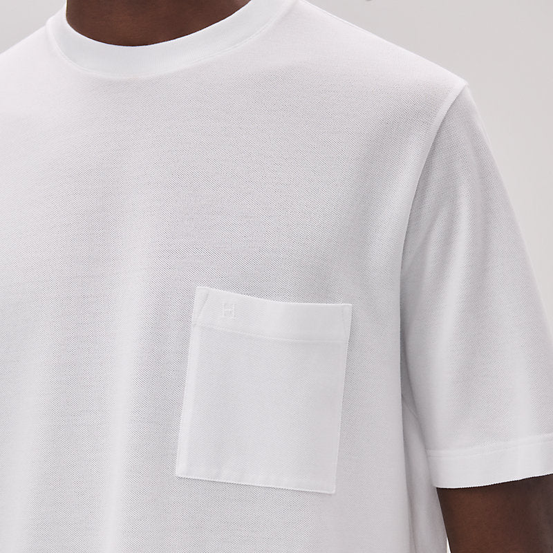 Hermès Mens "H" embroidered T-shirt Blanc