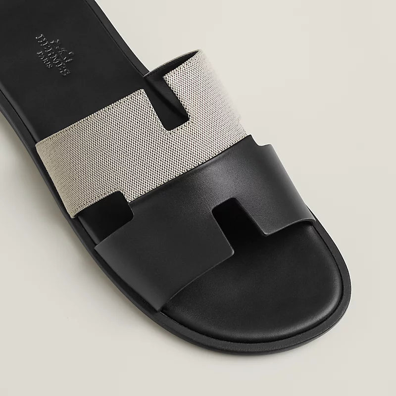 Hermès Izmir Sandal Bleu Prunoir / Noir