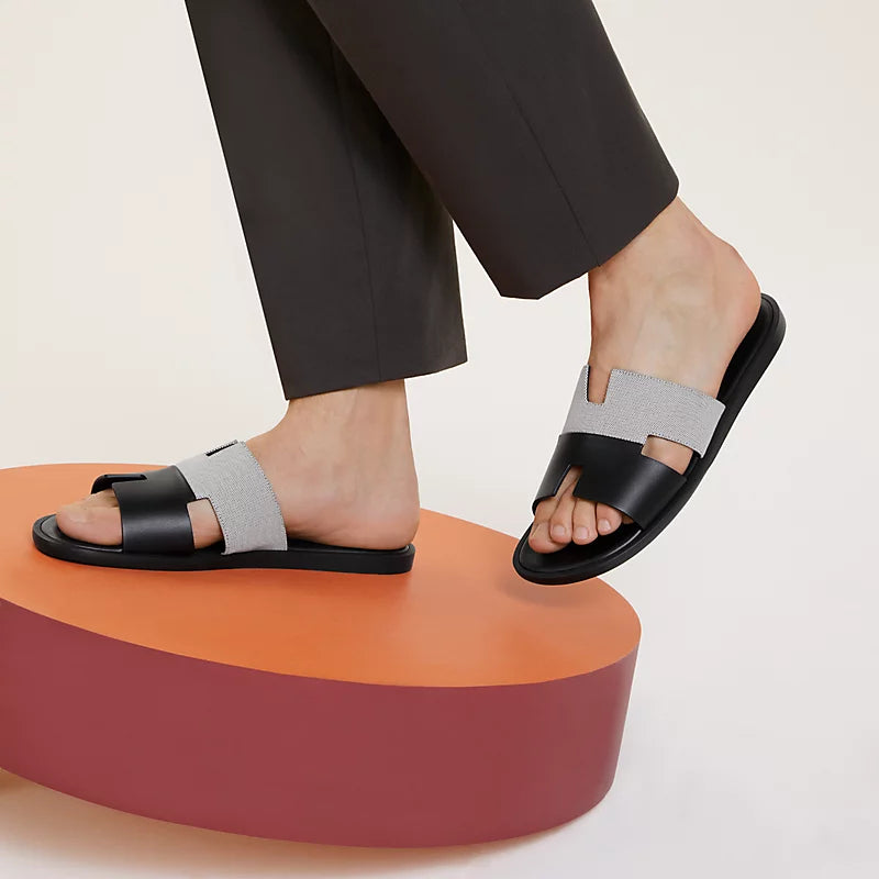 Hermès Izmir Sandal Bleu Prunoir / Noir