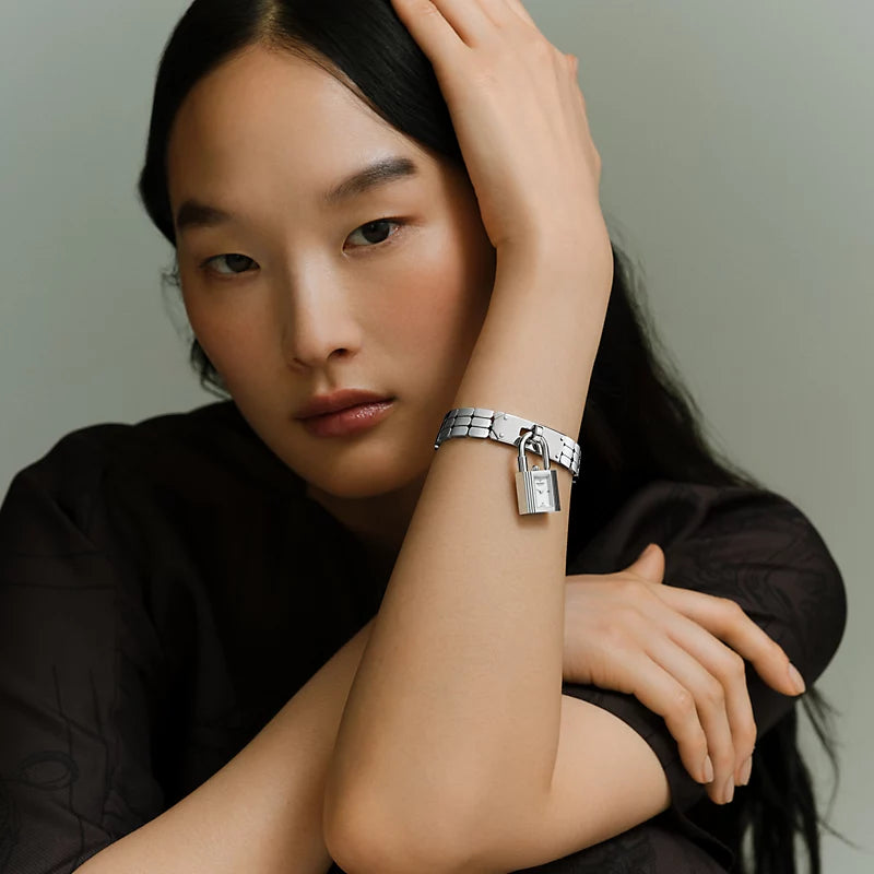 Hermès Kelly 16 mm Watch With Steel Bracelet And Plate
