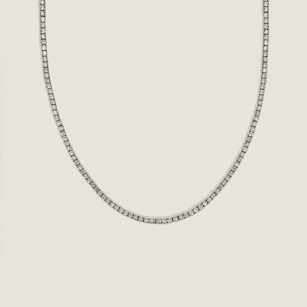 Diamond Tennis Necklace 5 ct White Gold