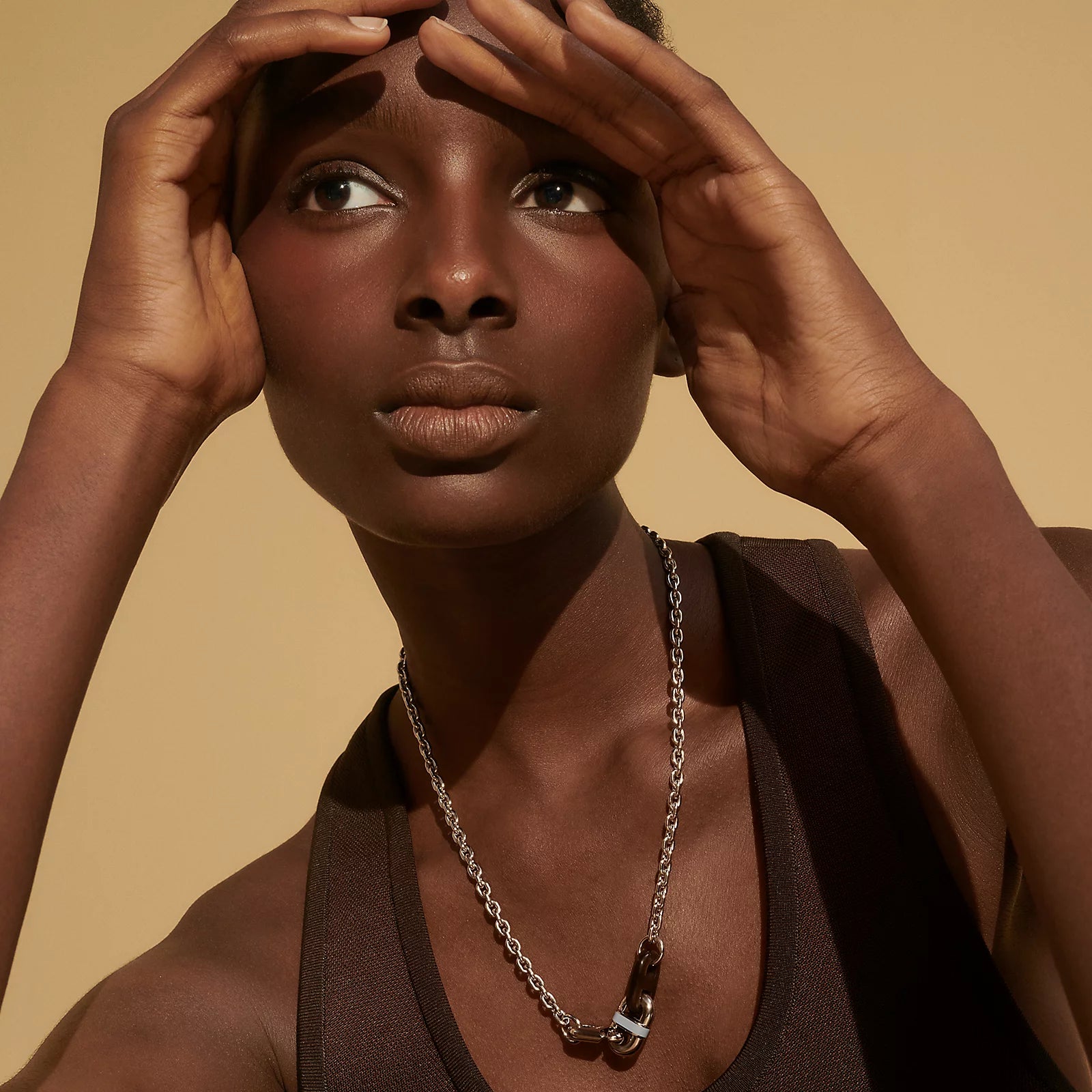 Hermès Maillon Necklace Palladium Plated - Noir