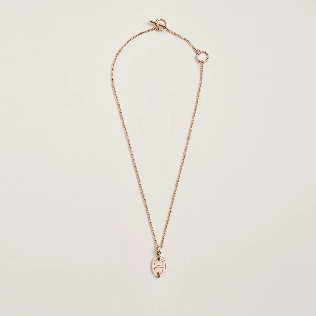 Hermès Mini Maillon Pendant Small Model Gold Plated - Rose Candeur