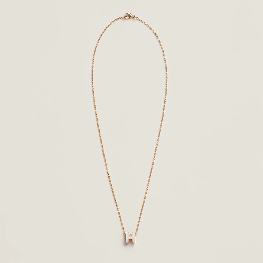 Hermès Mini Pop H Pendant Gold Plated - Blanc