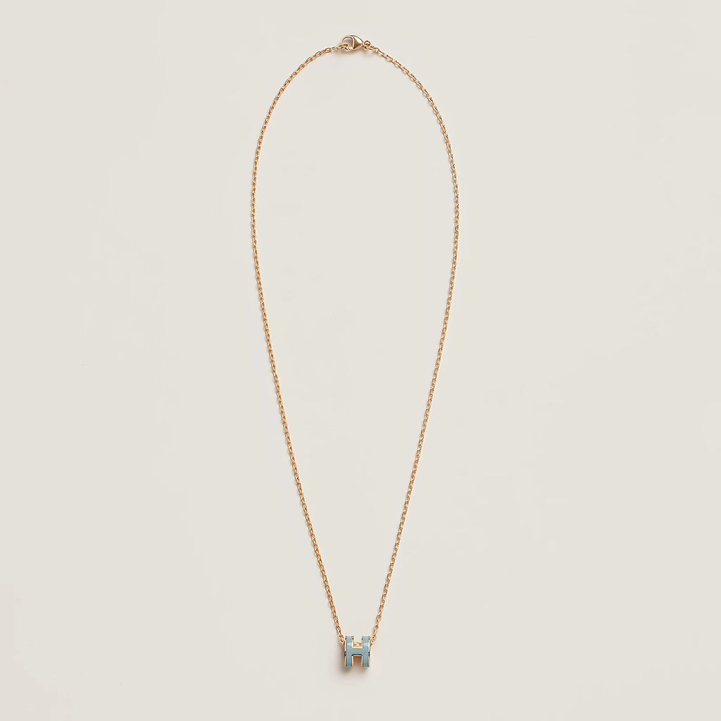 Hermès Mini Pop H Pendant Gold Plated - Bleu Polaire