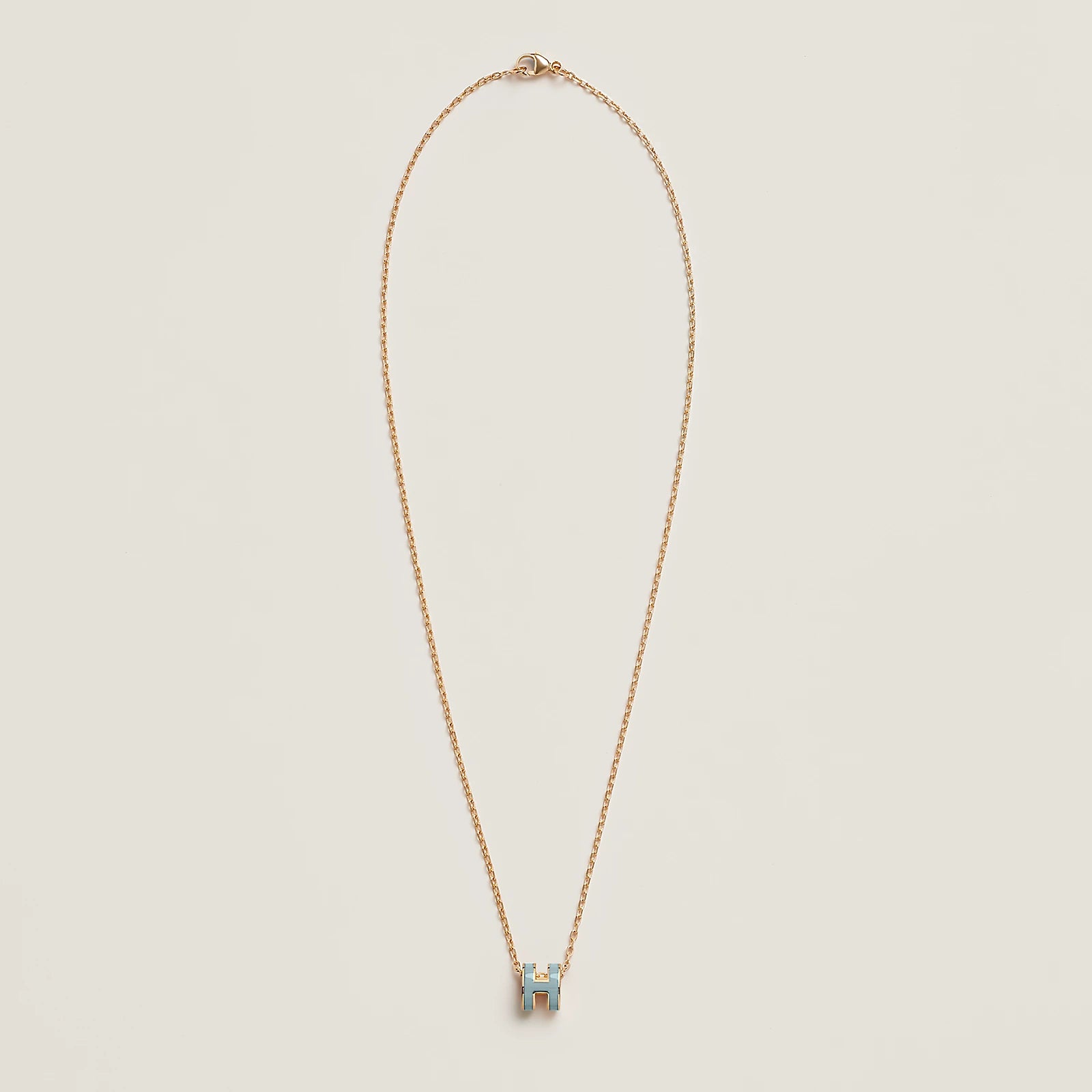 Hermès Mini Pop H Pendant Gold Plated - Bleu Polaire