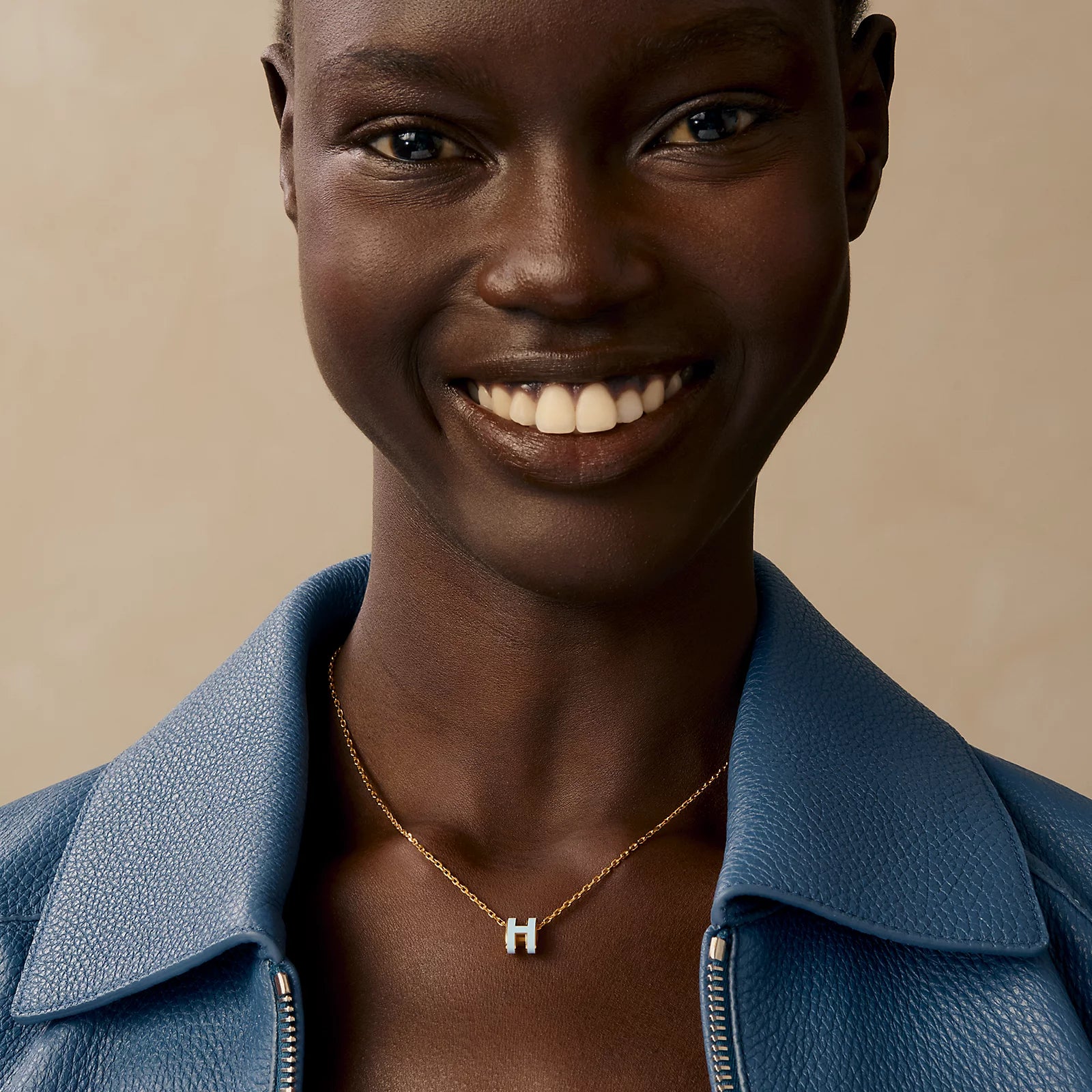 Hermès Mini Pop H Pendant Gold Plated - Bleu Polaire