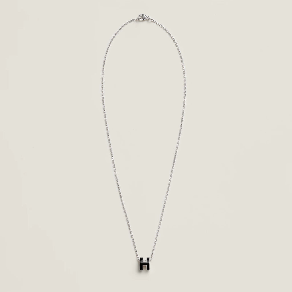 Hermès Mini Pop H Pendant Palladium Plated - Noir