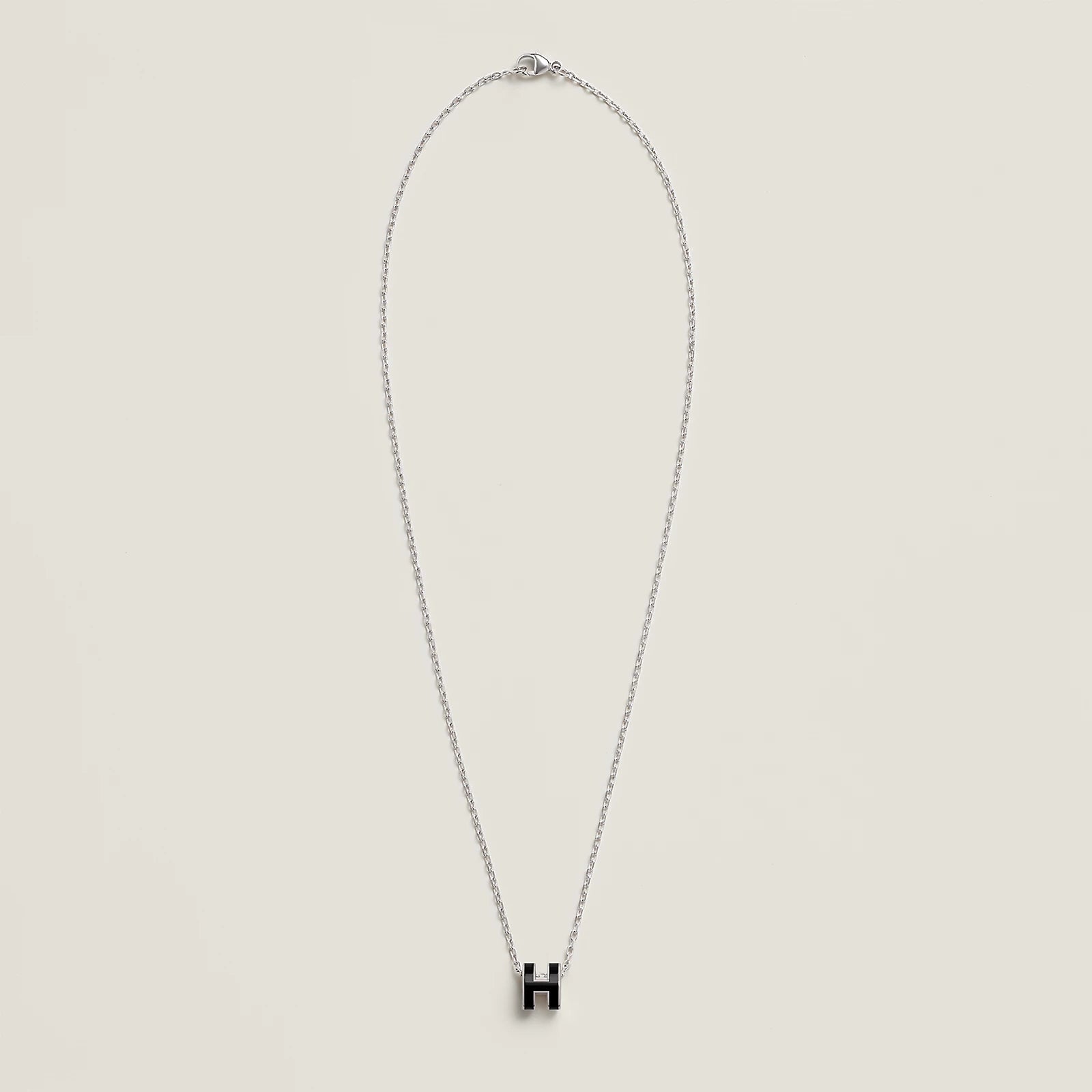 Hermès Mini Pop H Pendant Palladium Plated - Noir