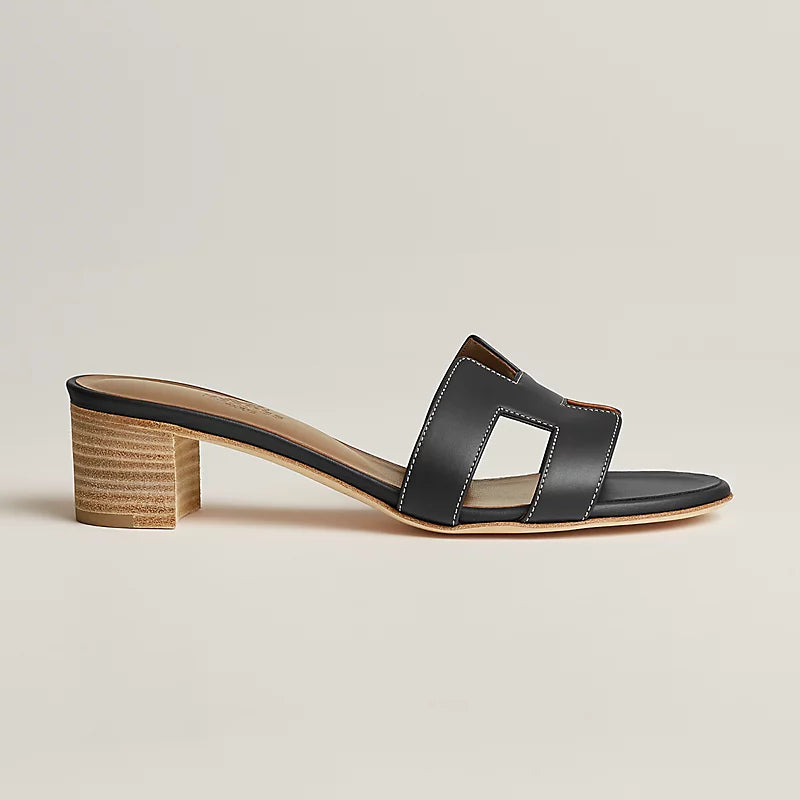 Hermès Oasis Sandals Calfskin Black