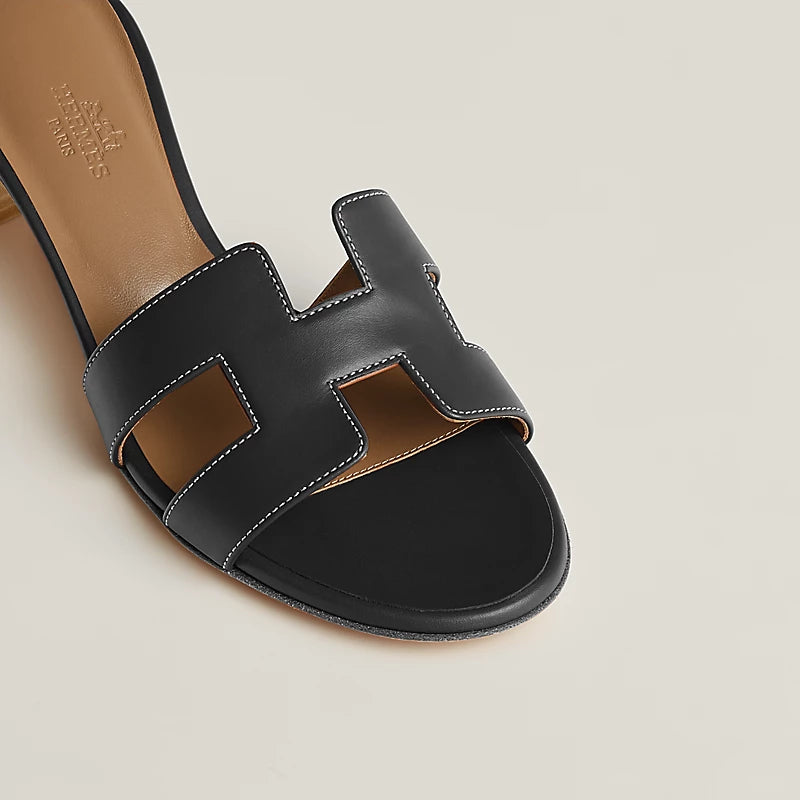 Hermès Oasis Sandals Calfskin Black