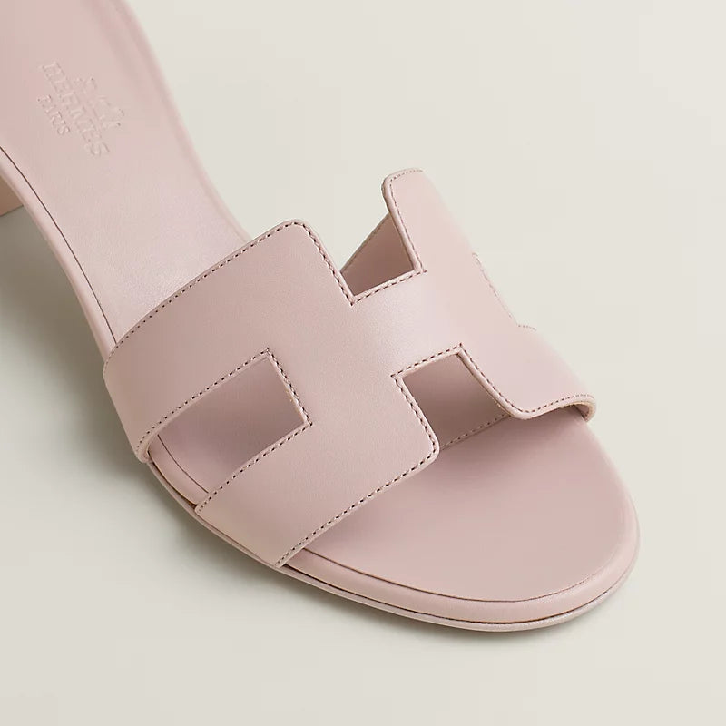 Hermès Oasis High Heel Sandals in Calfskin Rose Cancan
