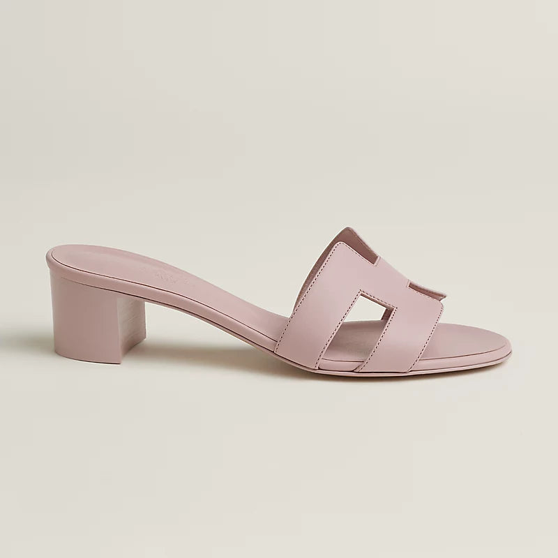 Hermès Oasis High Heel Sandals in Calfskin Rose Cancan