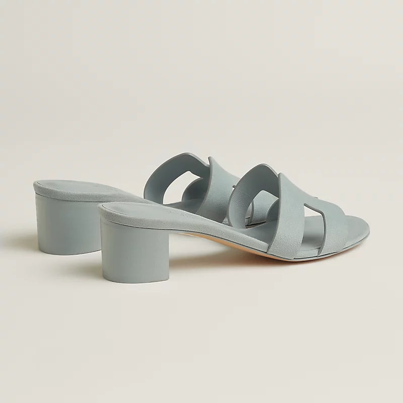 Hermès Oasis Sandals Suede Goatskin Gris Nuage