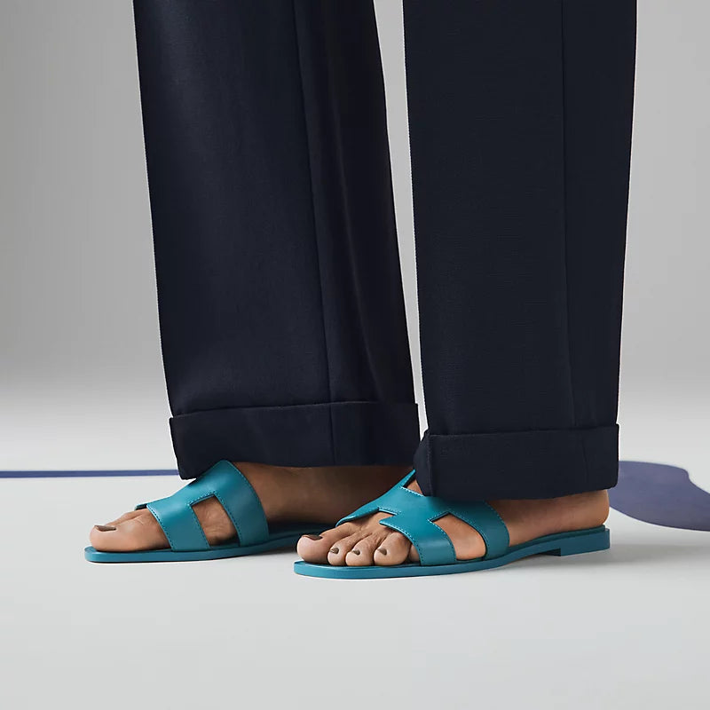 Hermès Oran Sandal Bleu Lroise