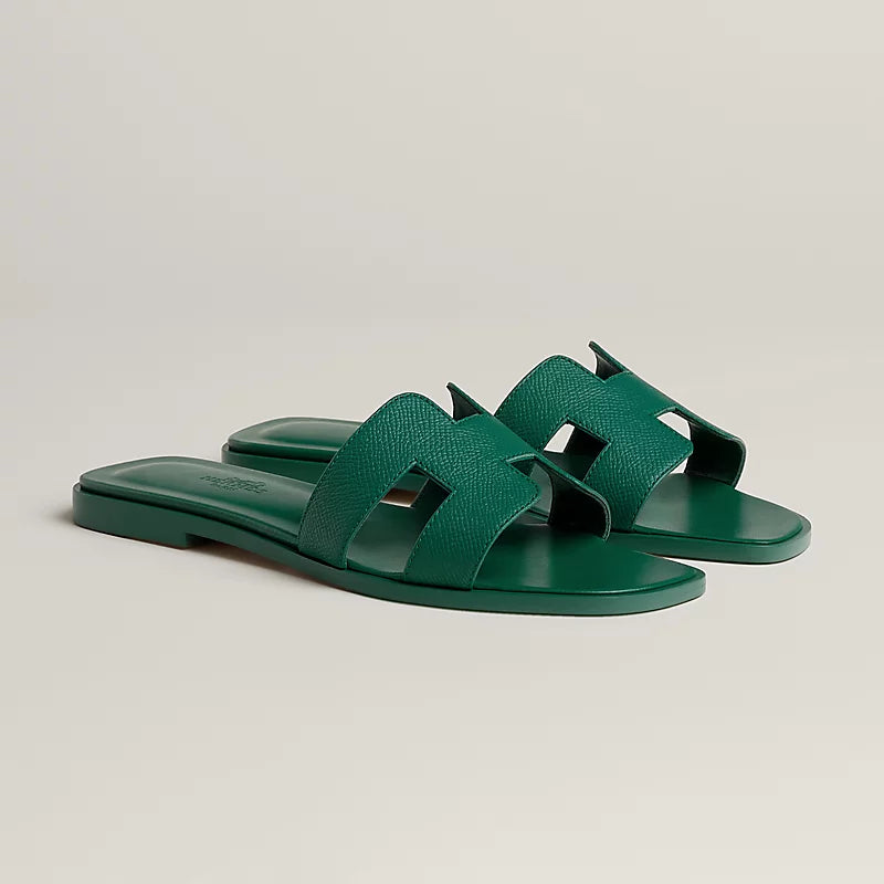 Hermès Oran Sandal Vert Oyat