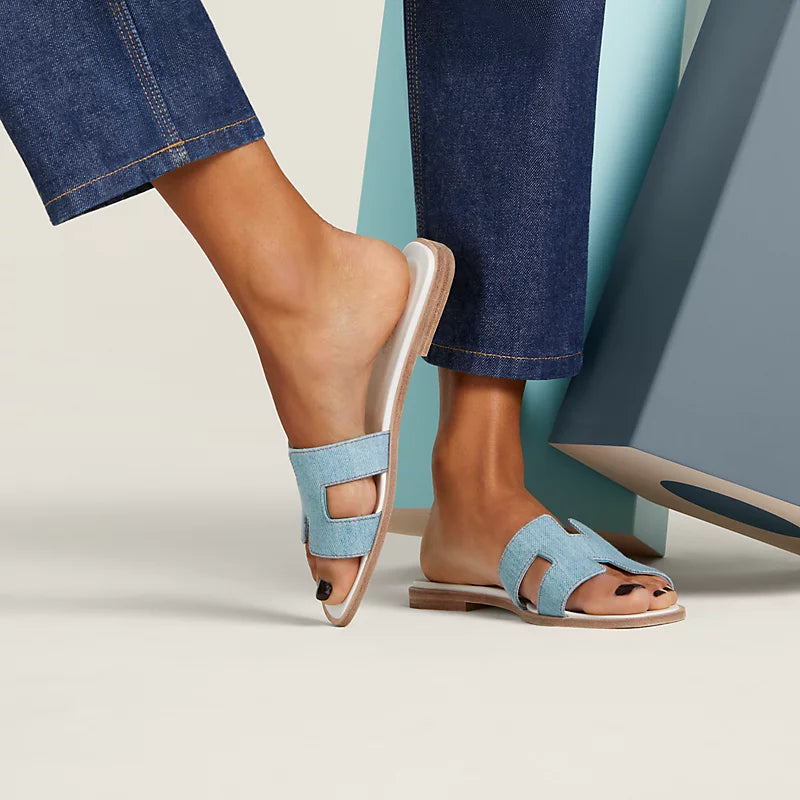 Hermès Oran Sandal Bleu Clair