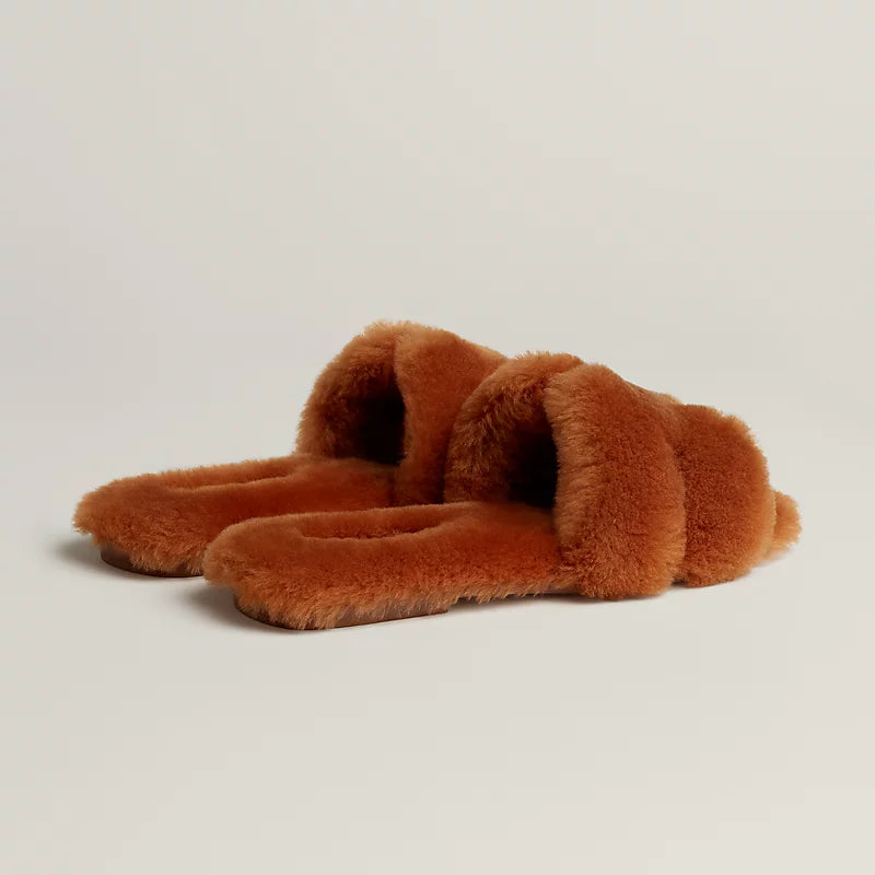 Hermès Oran Sandal Shearling Naturel