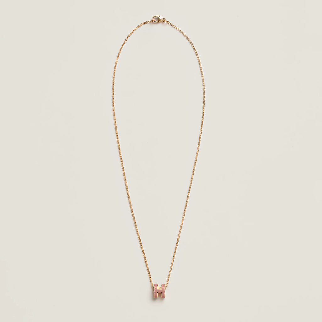 Hermés Mini Pop H Pendant Gold Plated - Rose Eglantine