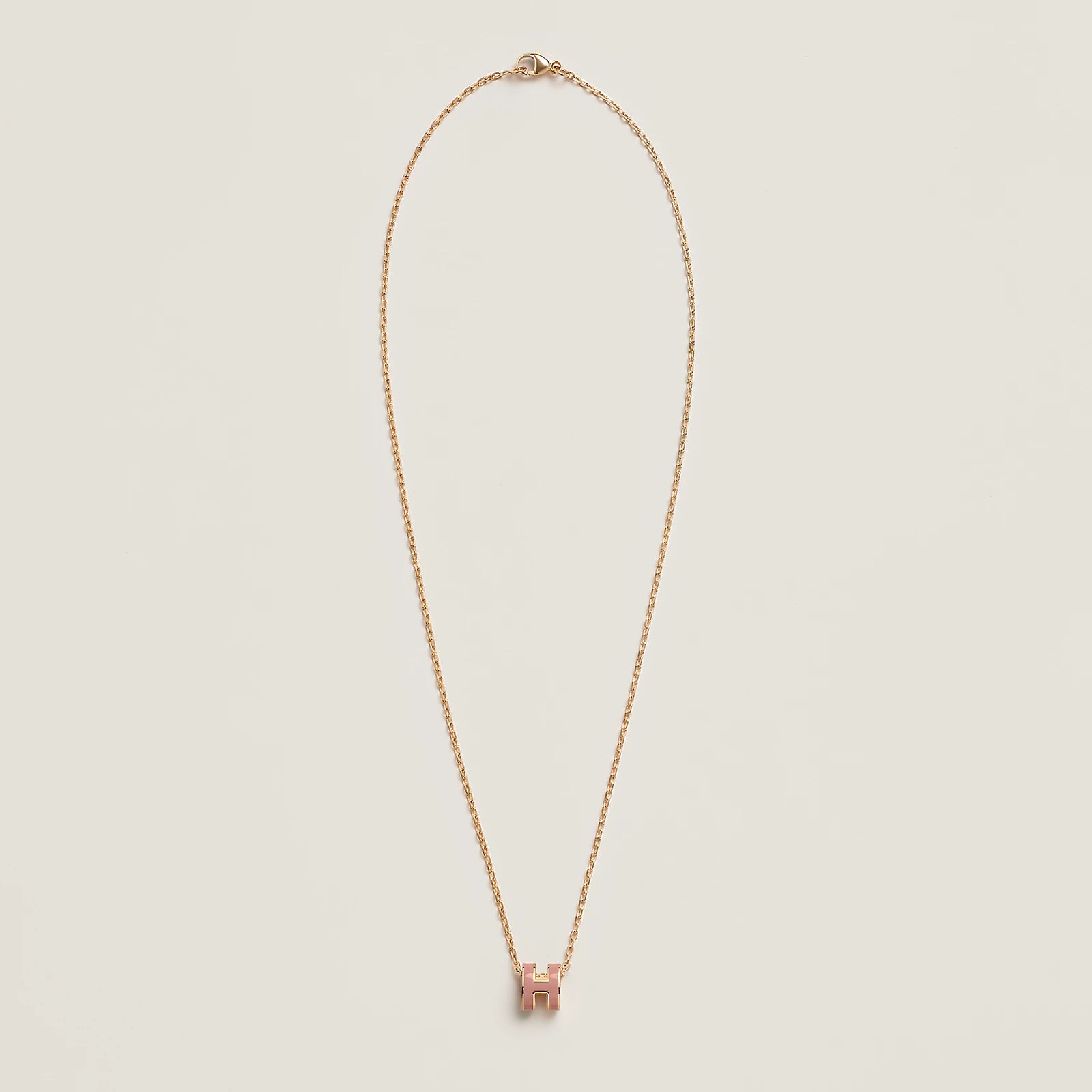 Hermés Mini Pop H Pendant Gold Plated - Rose Eglantine