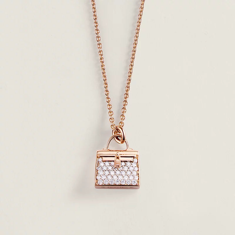 Hermès Kelly Amulets Pendant Rose Gold - Diamonds
