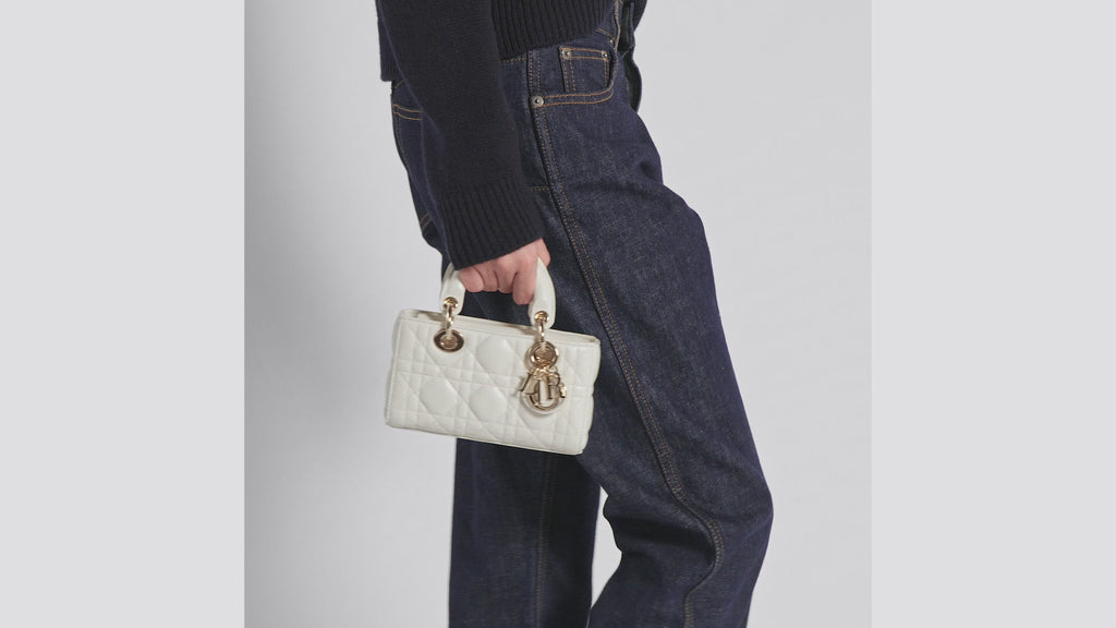 Lady D-Joy Micro Bag Latte Cannage Lambskin