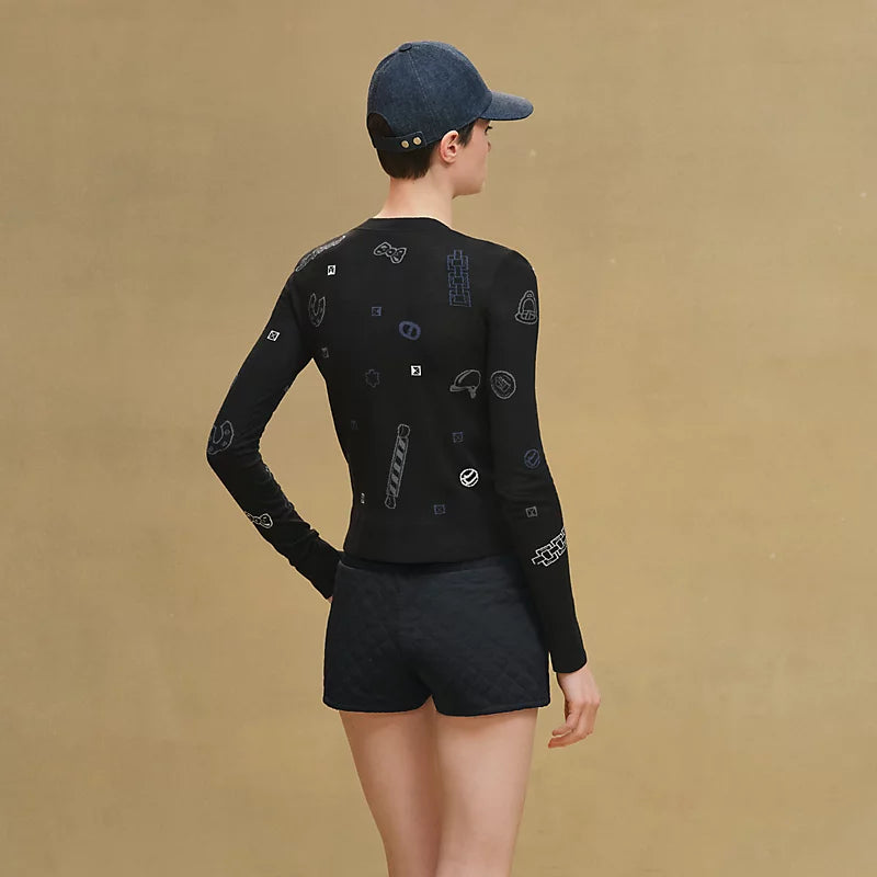 Hermès Pull leggero maniche lunghe motivo “Candy Libris”