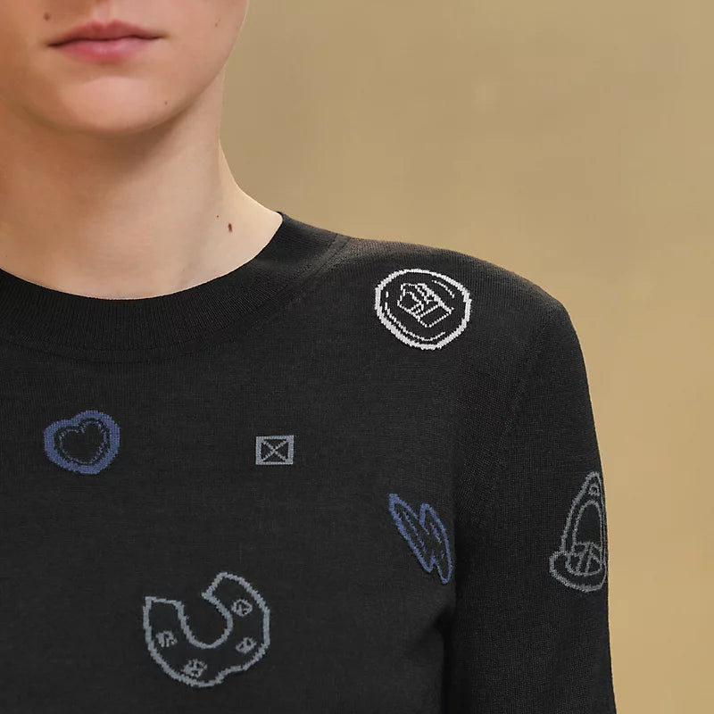 Hermès Pull leggero maniche lunghe motivo “Candy Libris”