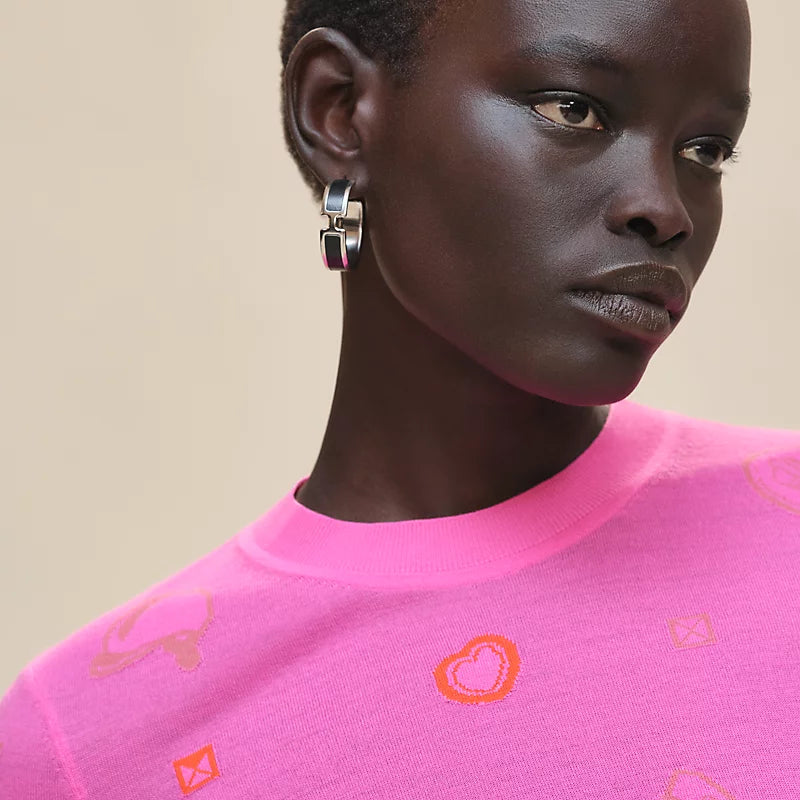 Hermès Pull leggero maniche lunghe motivo “Candy Libris” Rose Sakura