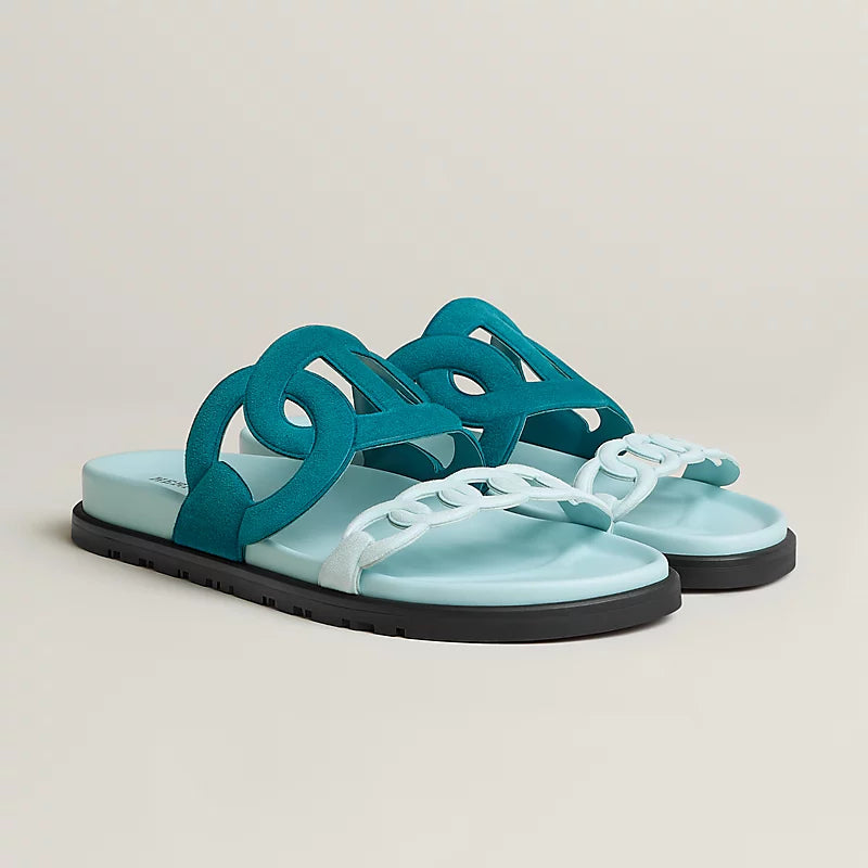 Hermés Extra Sandals Bleu Iroise / Bleu brume